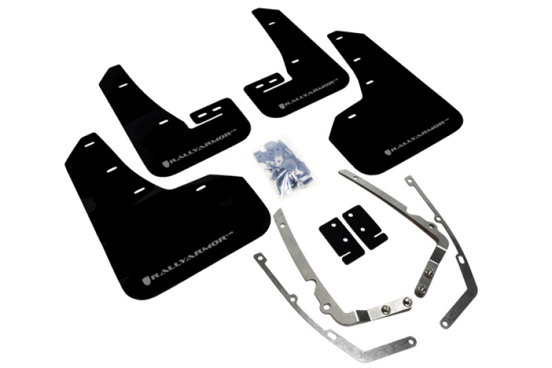 Volkswagen GTI Mud Flap - Rally Armor - UR Series - Black with Silver Logo - `15-`21